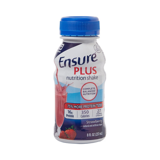 Oral Supplement Ensure Plus Nutrition Shake Strawberry Flavor Liquid 8 oz. Bottle,  Packaging Type- Each