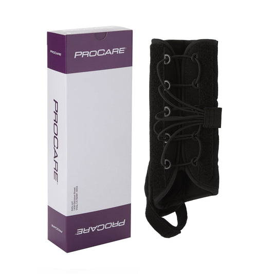 Wrist Brace with Thumb Spica ProCare Quick-Fit W.T.O. Aluminum / Foam / Nylon Left Hand Black One Size Fits Most,  Packaging Type- Each