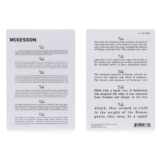 Vision Screening Card McKesson 12 Inch Distance Near Vision Testing, Packaging Type- Each