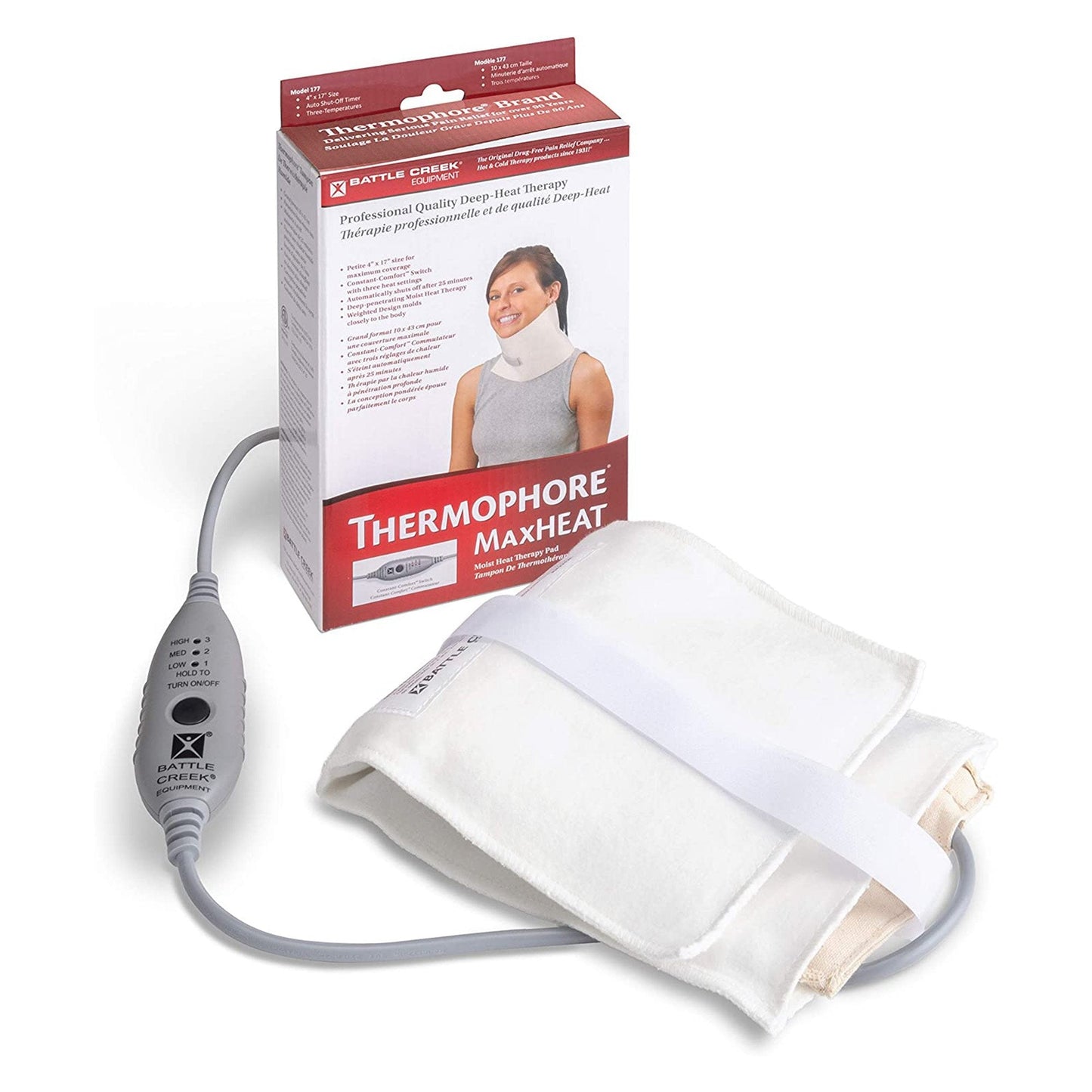 Moist Heating Pad Thermophore MaxHEAT Neck / Jaw / Sinus Petite Cotton Blend Cover Reusable,  Packaging Type- Each