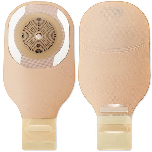 Ostomy Pouch Premier One-Piece System 12 Inch Length Flat, Trim to Fit 2-1/2 Inch Stoma Drainable, Packaging Type- Box
