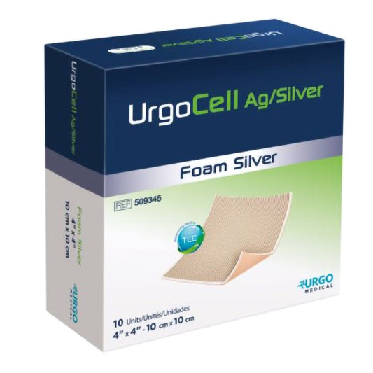 Silver Foam Dressing UrgoCell™ Ag 4 X 4 Inch Square Sterile, Packaging Type- Each