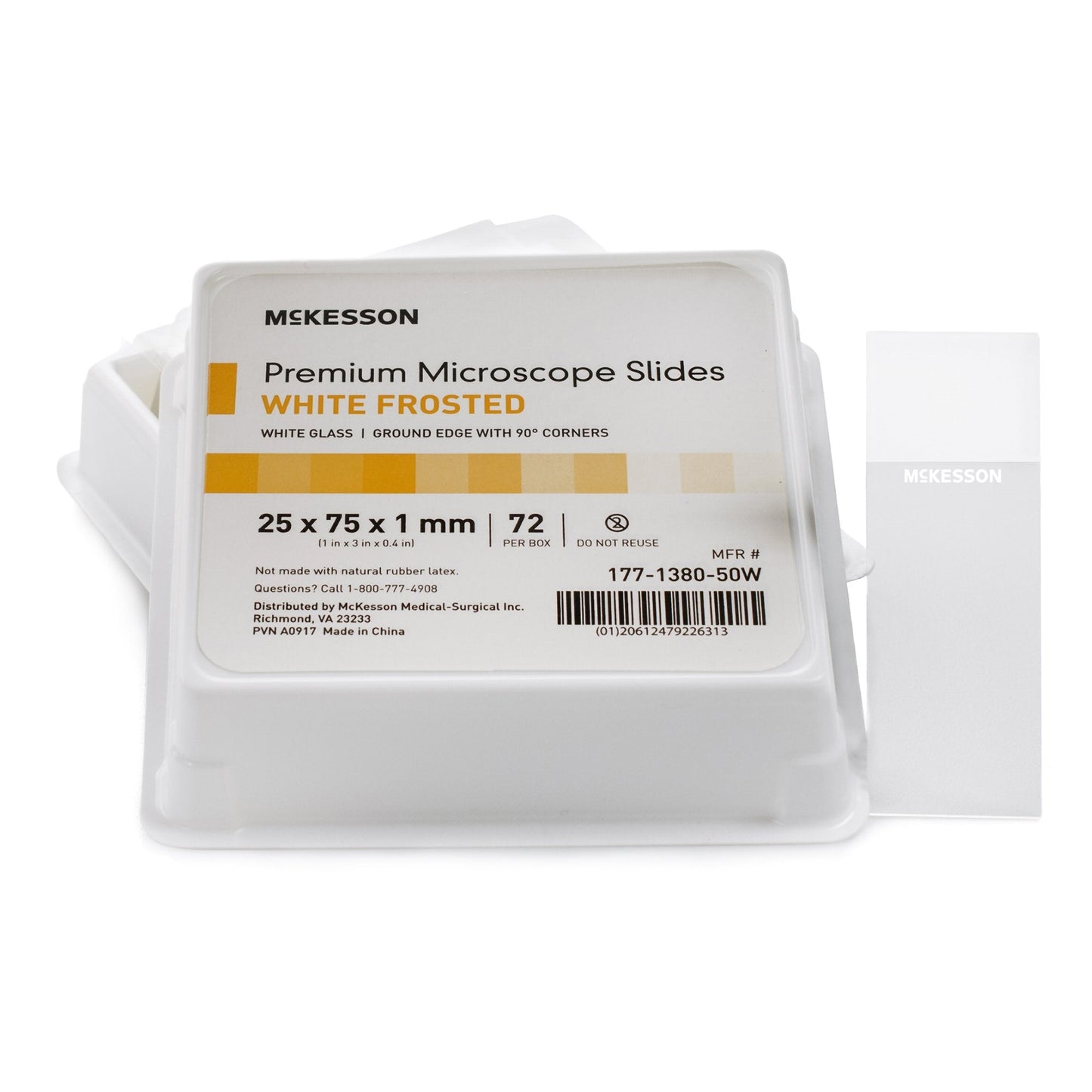 Microscope Slide McKesson 25 X 75 X 1 mm White Frosted End, Packaging Type- Box