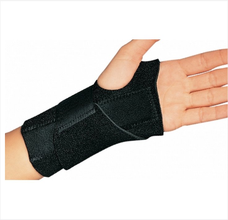 Wrist Brace ProCare Universal Wrist-O-Prene Neoprene Left Hand Black One Size Fits Most,  Packaging Type- Each