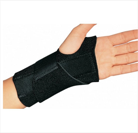 Wrist Brace ProCare Universal Wrist-O-Prene Neoprene Left Hand Black One Size Fits Most,  Packaging Type- Each
