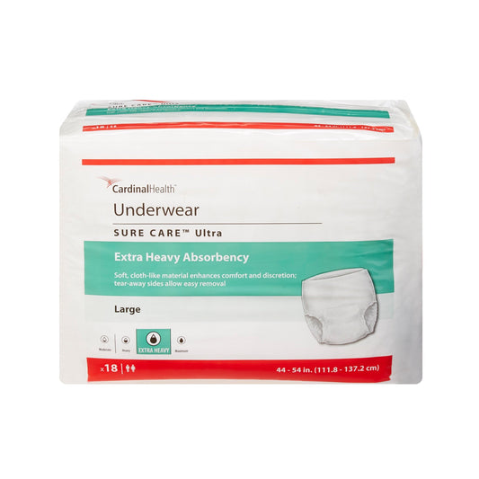 Unisex Adult Absorbent Underwear Sure Care Ultra Pull On with Tear Away Seams Large Disposable Heavy Absorbency, Packaging Type- Case