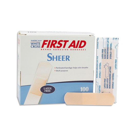 Adhesive Strip American White Cross 3/4 X 3 Inch Plastic Rectangle Tan Sterile, Packaging Type- Box