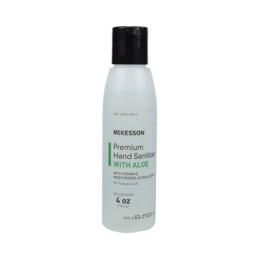 Hand Sanitizer with Aloe McKesson Premium 4 oz. Ethyl Alcohol Gel Bottle, Packaging Type- Case