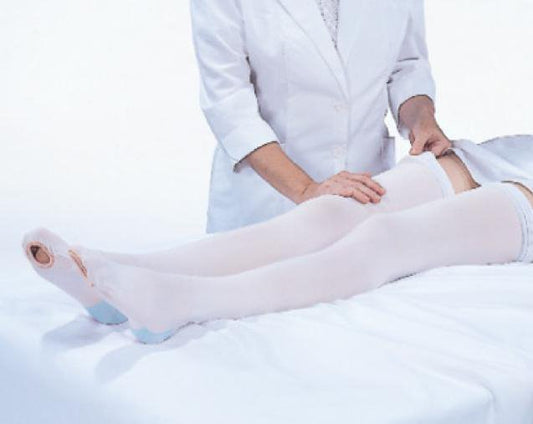 Anti-embolism Stocking CAP Knee High Large / Short White Open Toe,  Packaging Type- Each