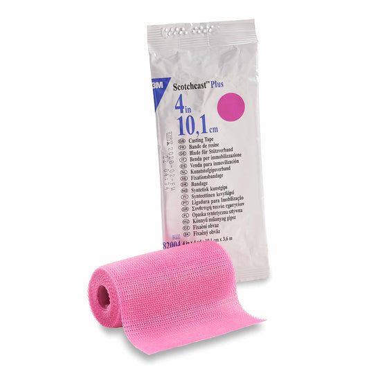 Cast Tape 3M™ Scotchcast™ Plus 4 Inch X 12 Foot Fiberglass / Resin Bright Pink,  Packaging Type- Each
