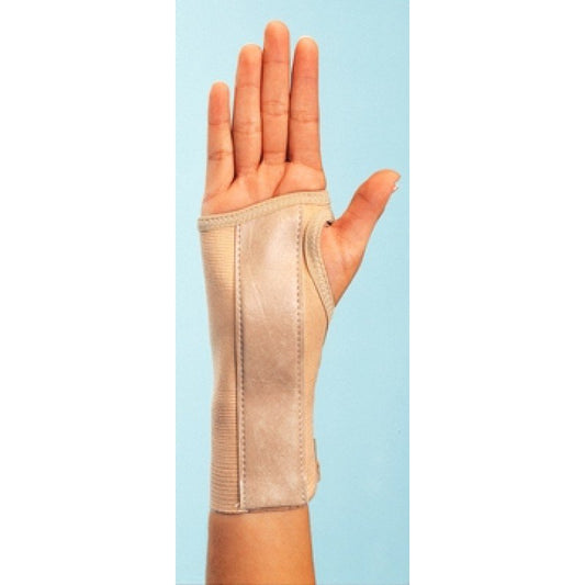 Wrist Brace ProCare Low Profile / Contoured / Wraparound Aluminum / Cotton / Elastic Right Hand Beige Medium,  Packaging Type- Each