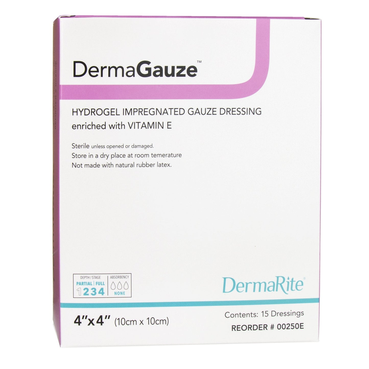 Hydrogel Wound Dressing DermaGauze Impregnated 4 X 4 Inch Impregnated Sterile,  Packaging Type- Each