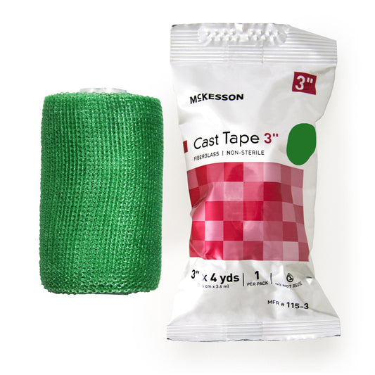 Cast Tape McKesson 3 Inch X 12 Foot Fiberglass Green, Packaging Type- Box