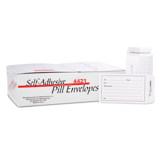 Medication Envelope Tech-Med White 3-/2 X 2-1/4 Inch,  Packaging Type- Box